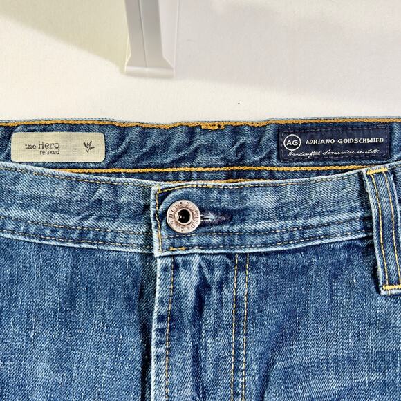 Adriano Goldschmied Denim Jeans the Hero Relaxed Men's 40W x 32L Made In USA - Picture 2 of 14